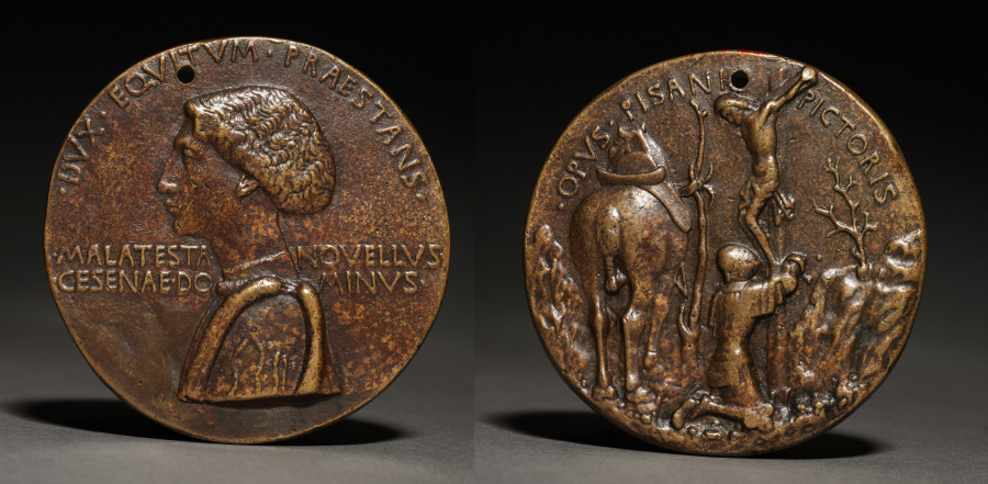 Portrait Medal of Domenico Novello Malatesta (obverse) Portrait Medal of Domenico Novello Malatesta (reverse), c. 1445 (Cleveland Museum of Art 1938.309)