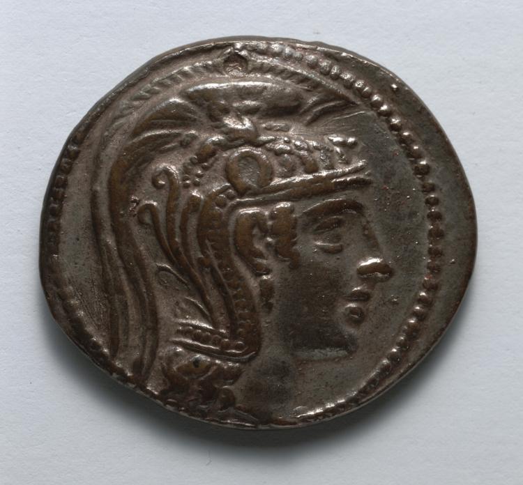 Electrotype Replica of Tetradrachm: Head of Athena Parthenos (obverse), 1838–1916 (Cleveland Museum of Art 1916.977.a)