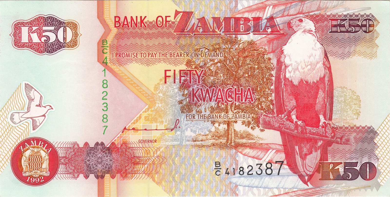 Obverse of 50 Kwacha (1992–2010), Pick 37