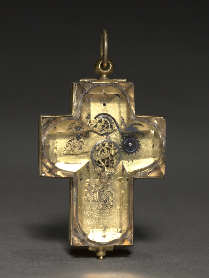 Additional museum view 2 of Cross-Shaped Clock (accession 1929.997).