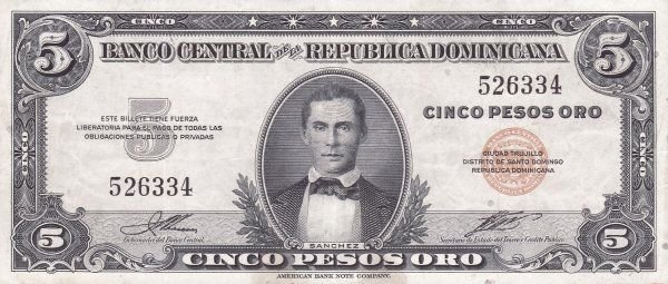Obverse of 5 Pesos (1947), Pick 61