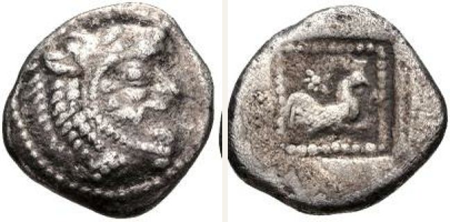Dikaia, Tetarte (drachm) — Cock standing right (CN type 21034)