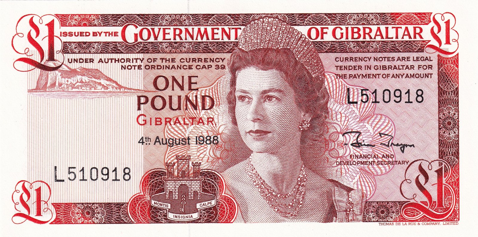 Obverse of 1 Pound (1975–1988), Pick 20