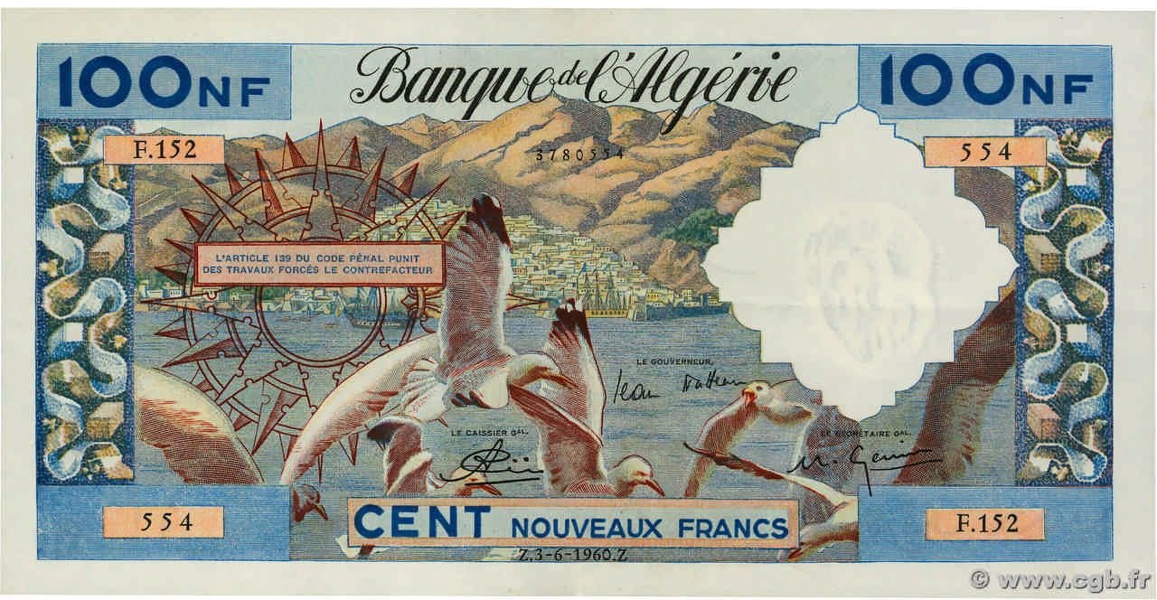 Obverse of 100 New Francs (1959–1961), Pick 121