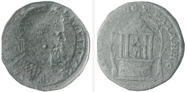 Augusta Traiana, Caracalla, 5 unit — Tetrastyle temple (CN type 2408)