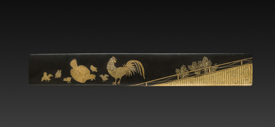 Knife Handle (Kozuka) with Family of Chickens, Japan, possibly Edo period (1615-1868), c. 1615–1868