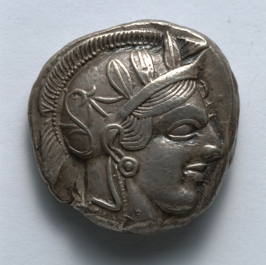 Tetradrachm: Head of Athena (obverse), 449–407 BCE (Cleveland Museum of Art 1916.992.a)
