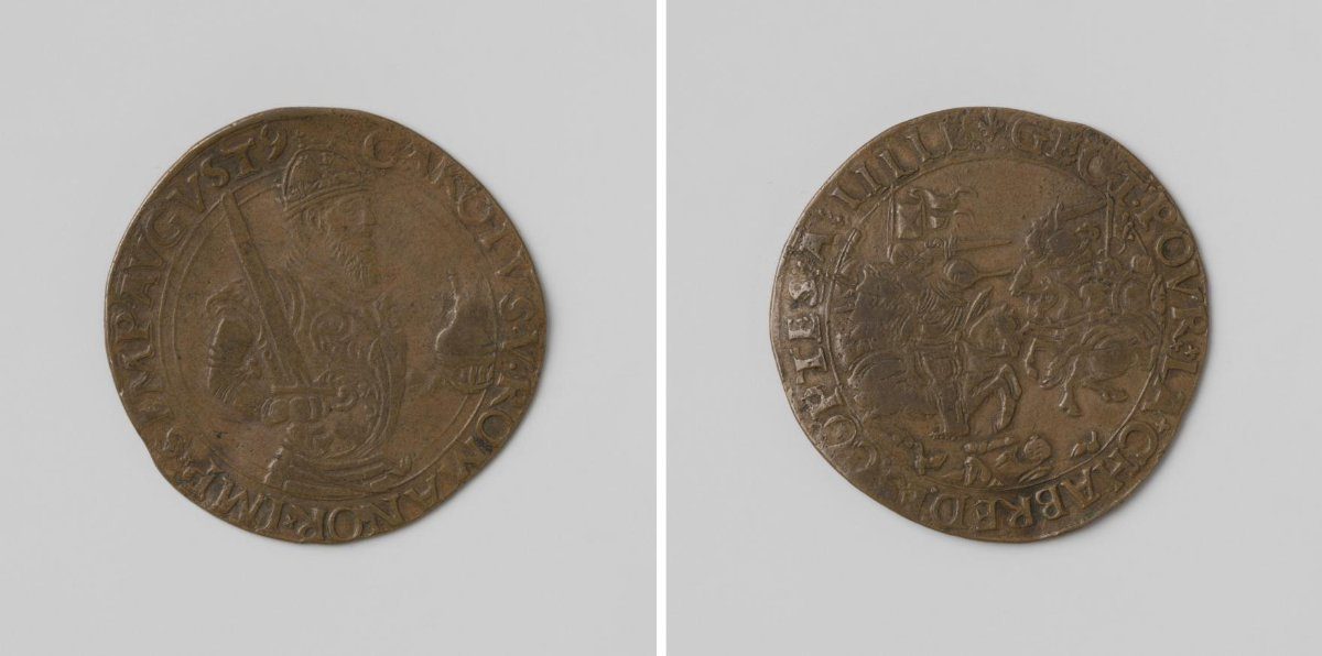 Anglo-French War, Medal of the Chamber of Accounts of Flanders in Lille, in Honour of Charles V, Holy Roman Emperor