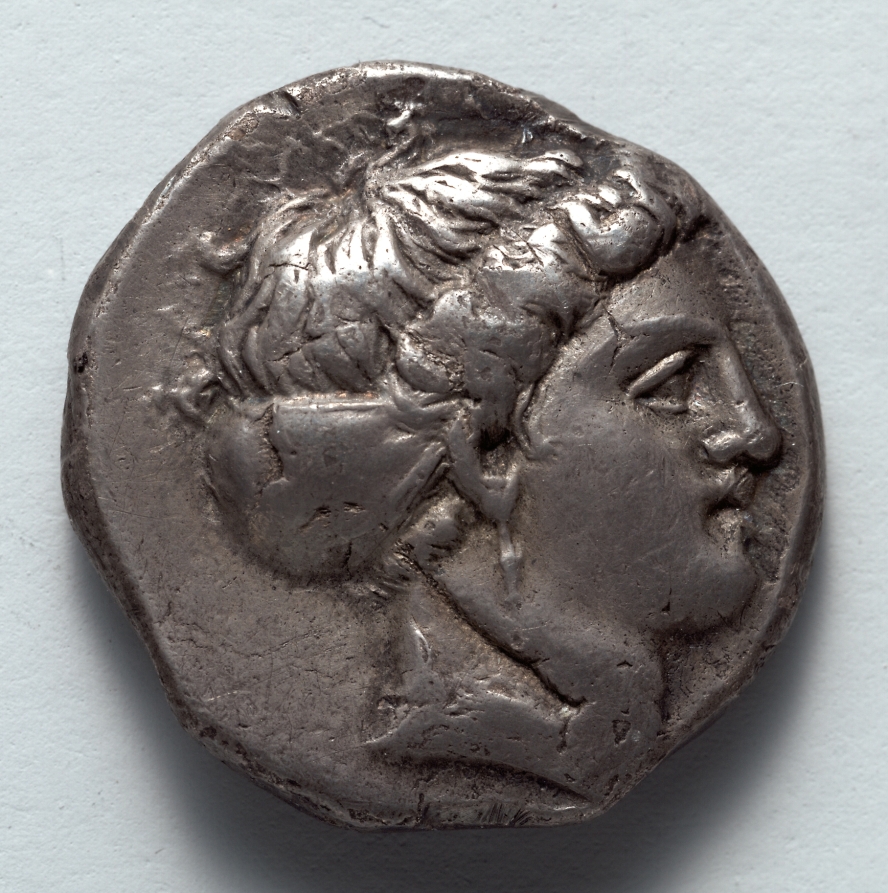 Stater: Head of Kore (obverse), c. 340 BCE (Cleveland Museum of Art 1916.991.a)