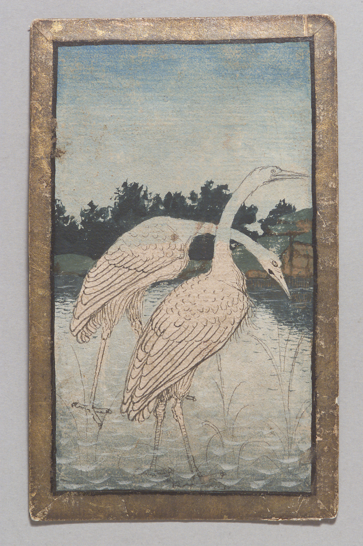 Game card Heron Zwei from the “Ambraser Hofjagdspiel”, Konrad Witz (workshop)