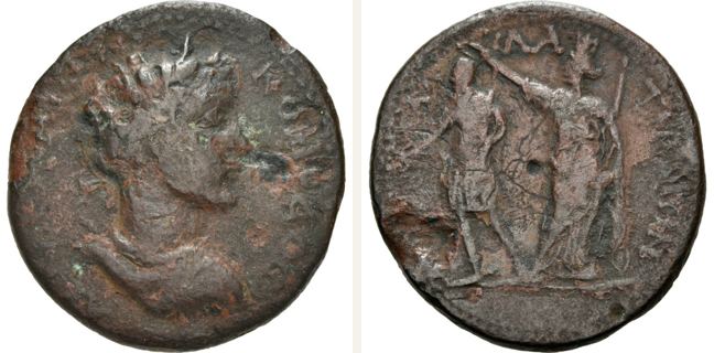 Kallatis, Commodus, bronze coin — Emperor standing left (CN type 3625)