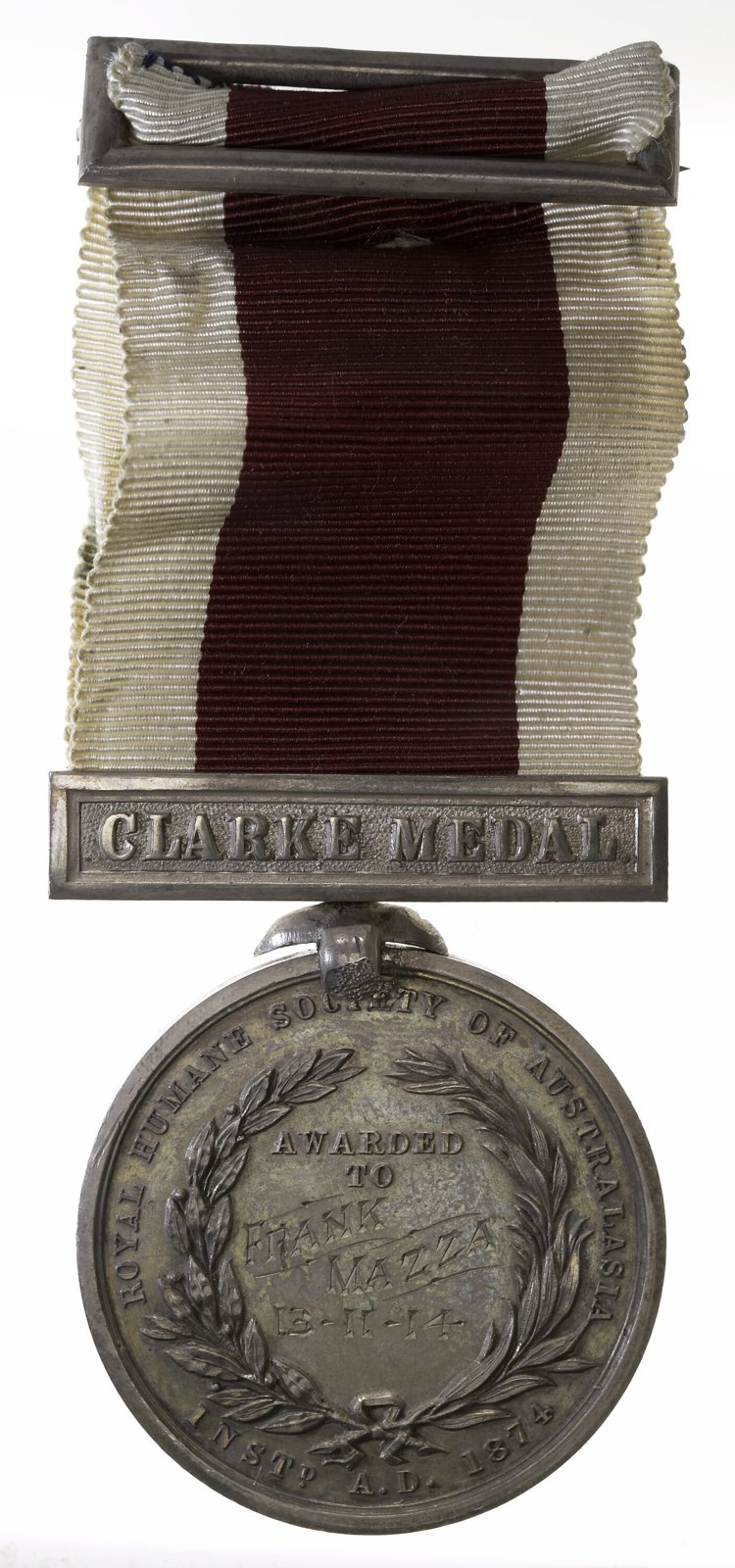 Medal, Clarke Medal, Australia, 1914 — museum object NU 18240