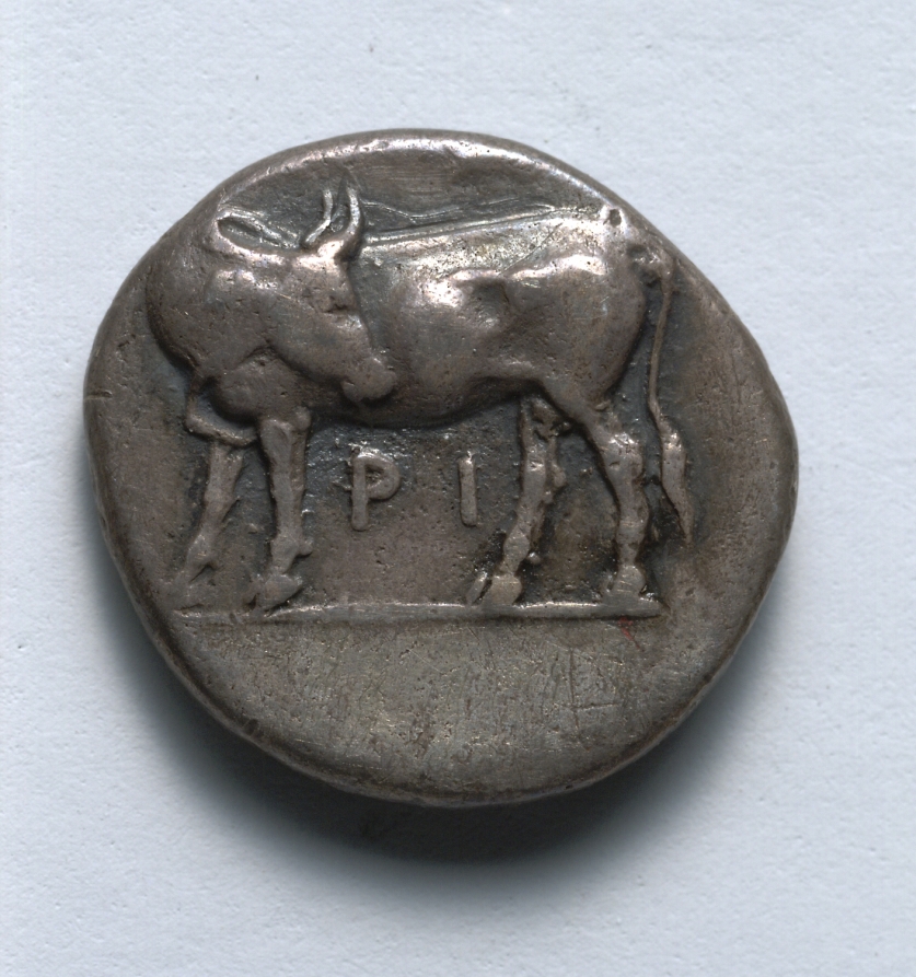 Hemidrachm: Bull, looking back (reverse), c. 400 BCE (Cleveland Museum of Art 1917.991.b)