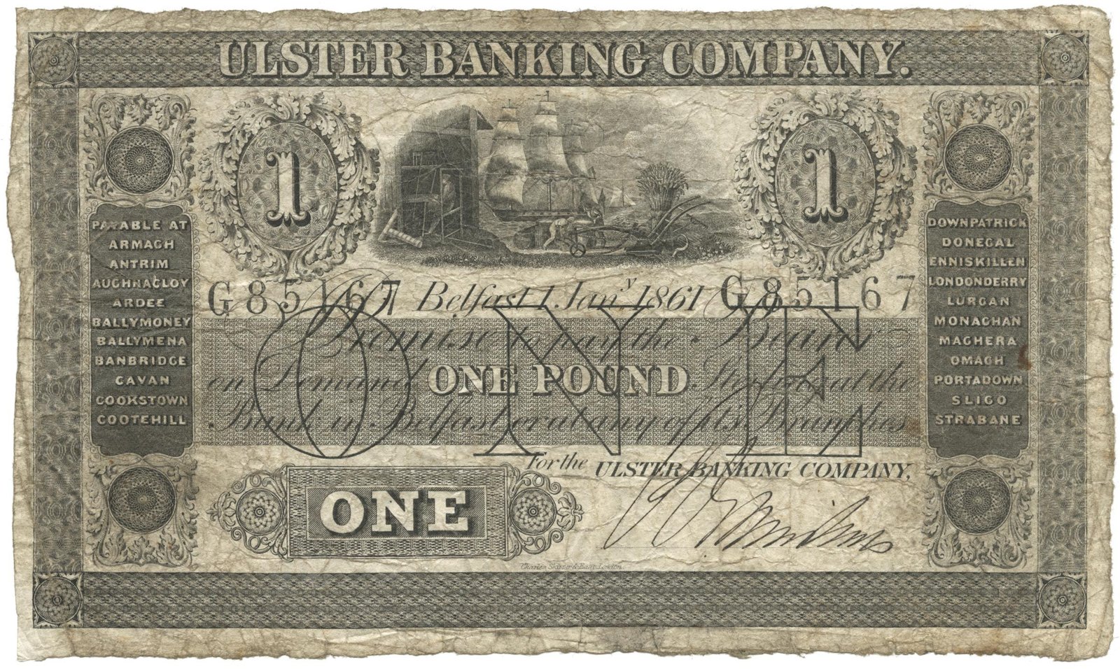 Obverse of 1 Pound (1 Punt) (1861), Pick 366