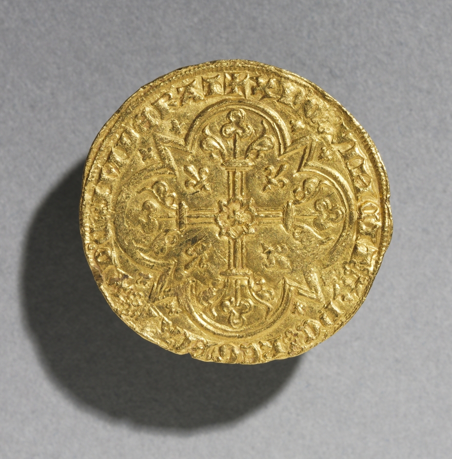 Mouton d'Or of King Jean le Bon of France, 1350-1364 (reverse), 1350–1364 (Cleveland Museum of Art 1964.372.b)