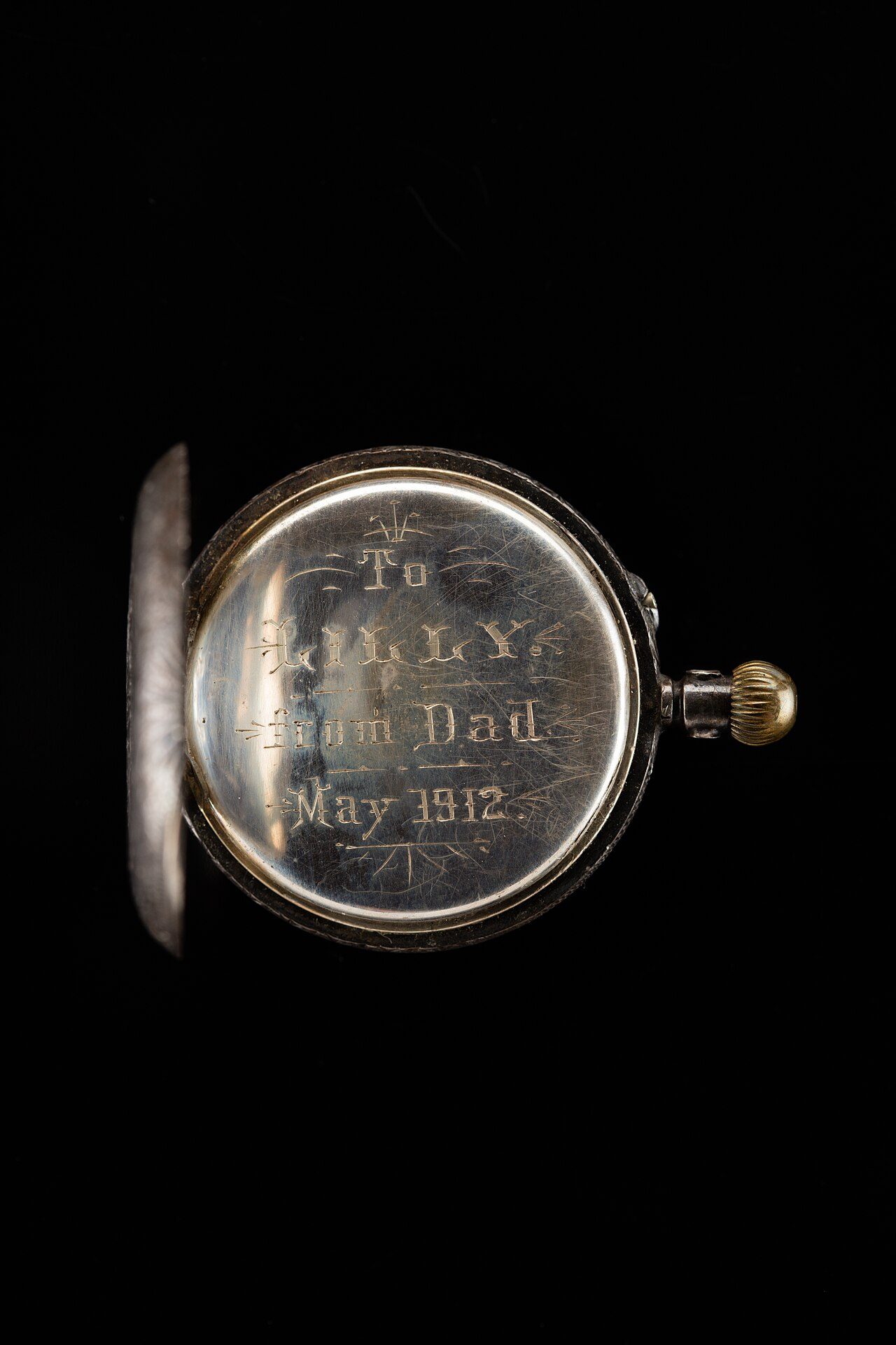 Silver demi-hunter pocket watch, 1912