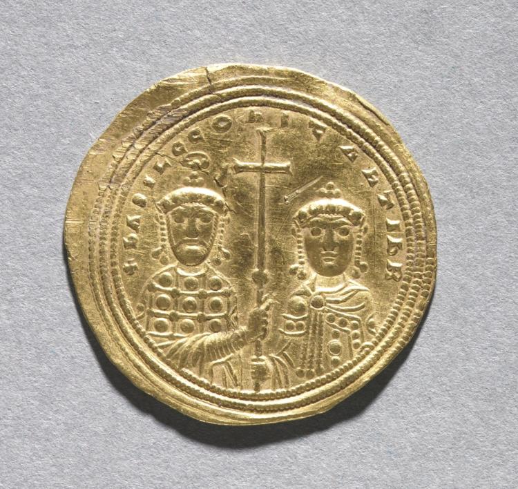 Nomisma with Basil II Bulgarotonos and His Brother Constantine VIII (reverse), 977–1025 (Cleveland Museum of Art 1968.62.b)