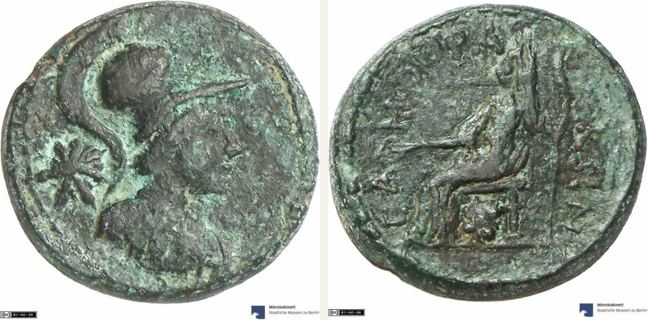 Samothrake, bronze coin — Cybele enthroned left (CN type 19484)