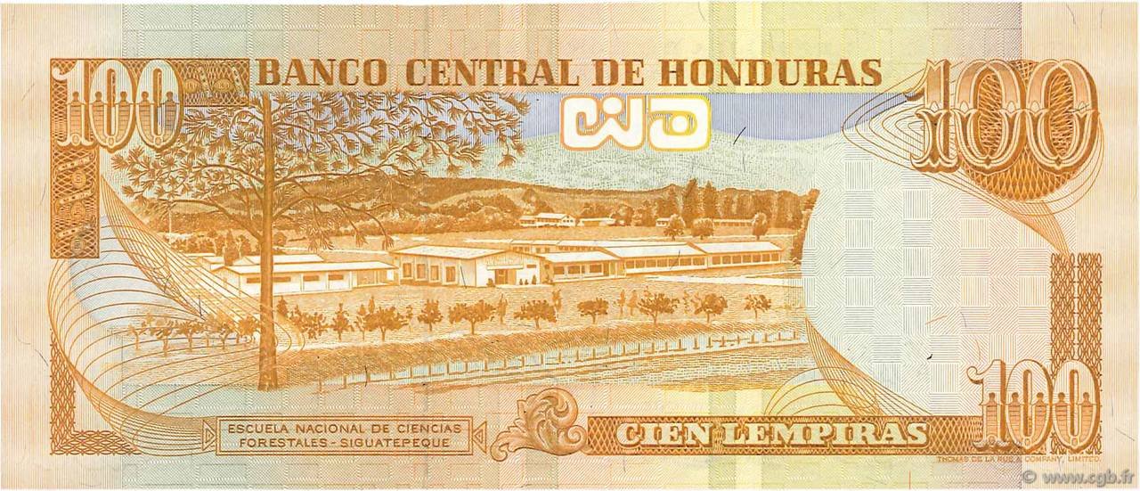 Reverse of 100 Lempiras (1981–1993), Pick 69