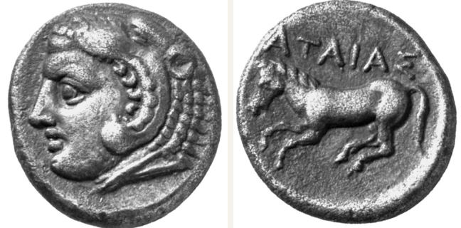 Uncertain mint, Ataias, drachm — Horse prancing left (CN type 22503)