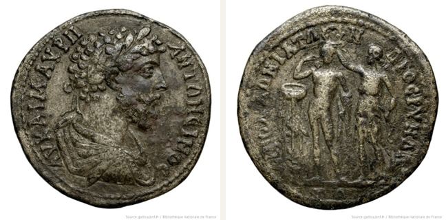 Apollonia ad Rhyndacum, Marc Aurel, bronze coin — Apollo and Artemis (CN type 13092)