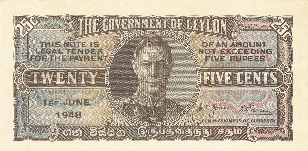 Obverse of 25 Cents (1942–1949), Pick 44