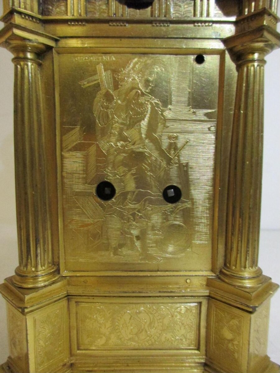 Gilt copper and iron, South German, 1580-85, the clock face dated 1620 and signed by Thobias Küster.