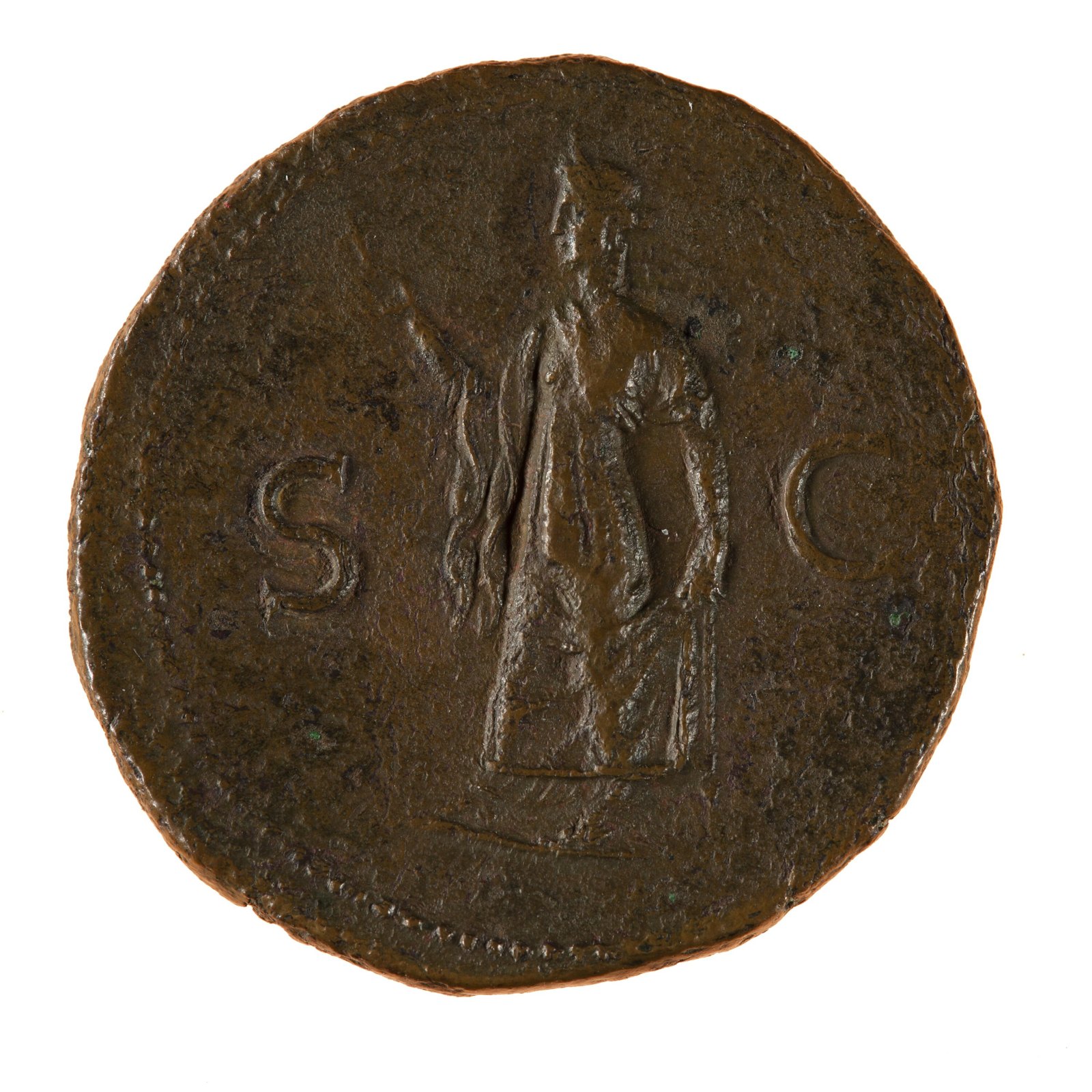 Coin, Titus, Ancient Roman Empire, 77-78 AD — museum object NU 47617