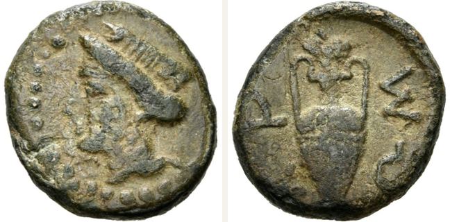 Kromna, bronze coin — Amphora (CN type 23920)