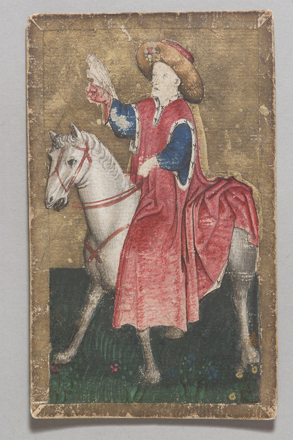 Game card Falken König from the “Ambraser Hofjagdspiel”, Konrad Witz (workshop)