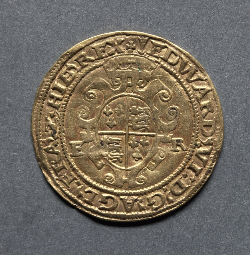 Half Sovereign: Crowned Royal Arms (reverse), 1549–1550 (Cleveland Museum of Art 1969.175.b)
