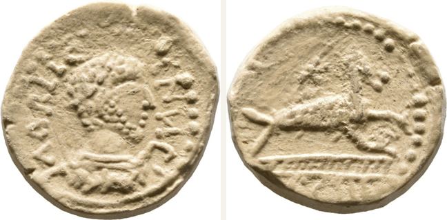 Parion, Gallienus, bronze coin — Capricorn holding globe between forelegs (CN type 23174)