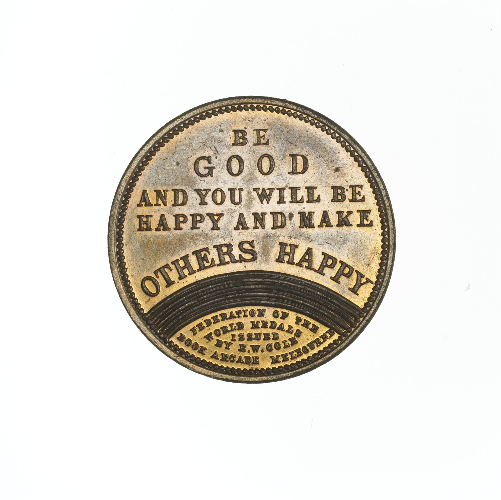 Medal, Cole's Book Arcade, Australia, 1885 — museum object NU 20027