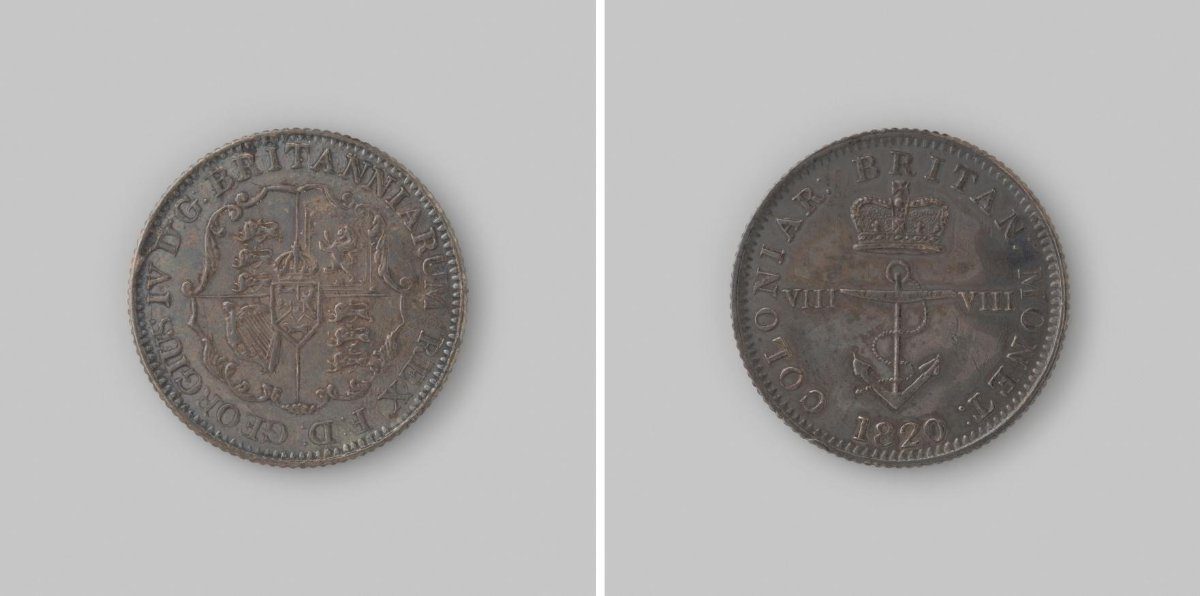 1/4 dollar for Mauritius of King George IV, 1820