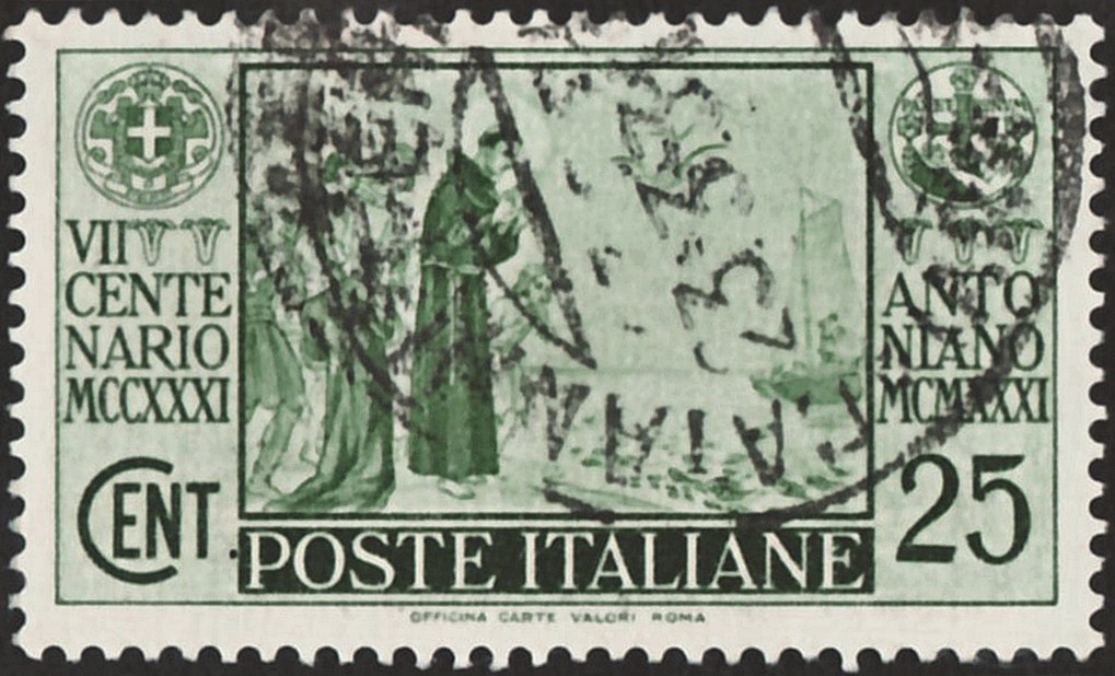 Photograph of a stamp from this issue (Wikimedia Commons file “ITA 1931 MiNr0363 pm B002a.jpg”). The paper, perforation or watermark variety shown cannot be confirmed from the photograph.