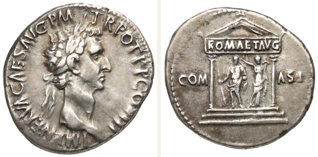 Uncertain mint, Nerva, cistophorus — Facade of a distyle temple with podium (CN type 22431)