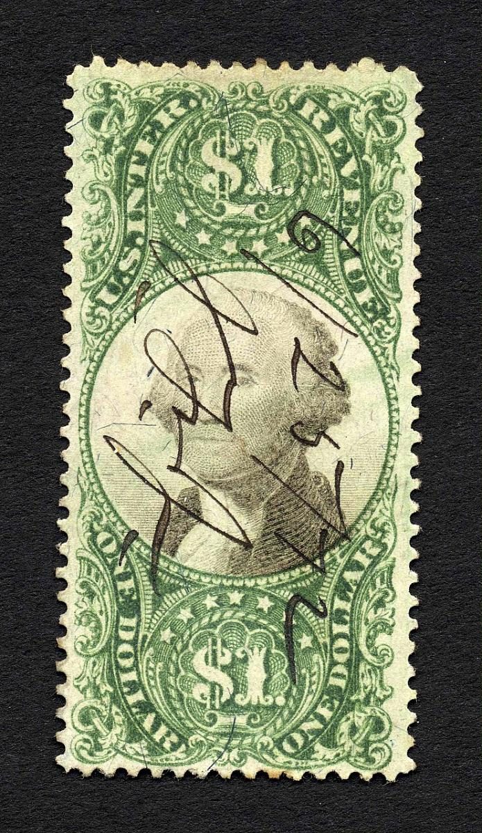 $1 Documentary Third Issue revenue stamp single