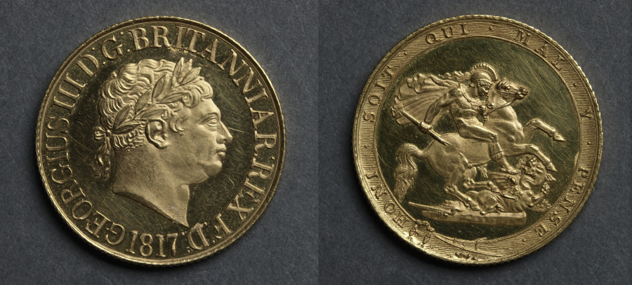 Sovereign: George III (obverse); St. George and the Dragon (reverse), 1817 (Cleveland Museum of Art 1969.212)