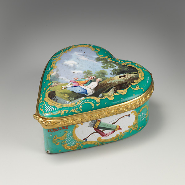 Heart-shaped snuffbox, ca. 1765–1770