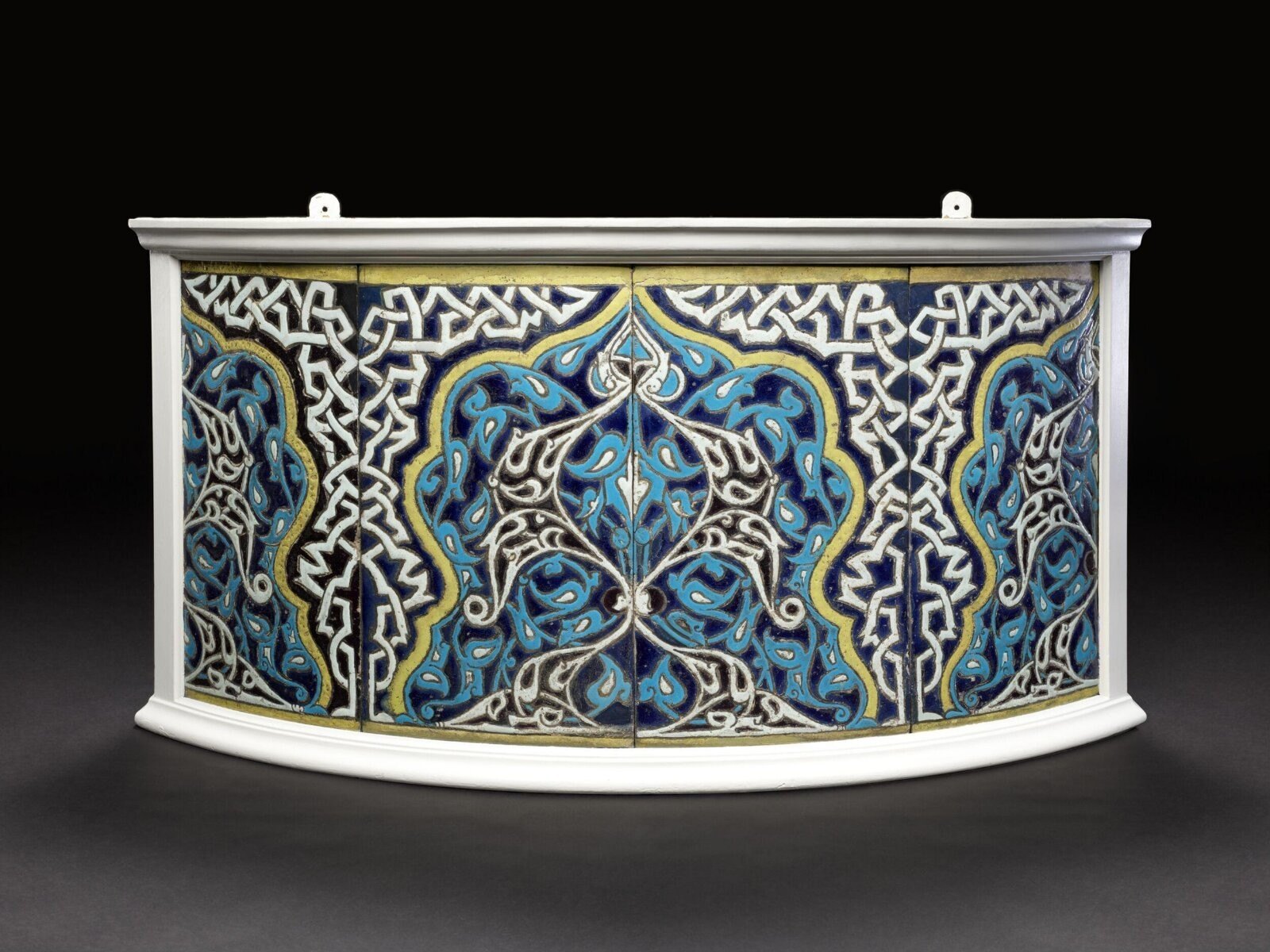 Tile panel, earthenware, Konya, 1381-2 — museum object 1108:1 to 4-1898