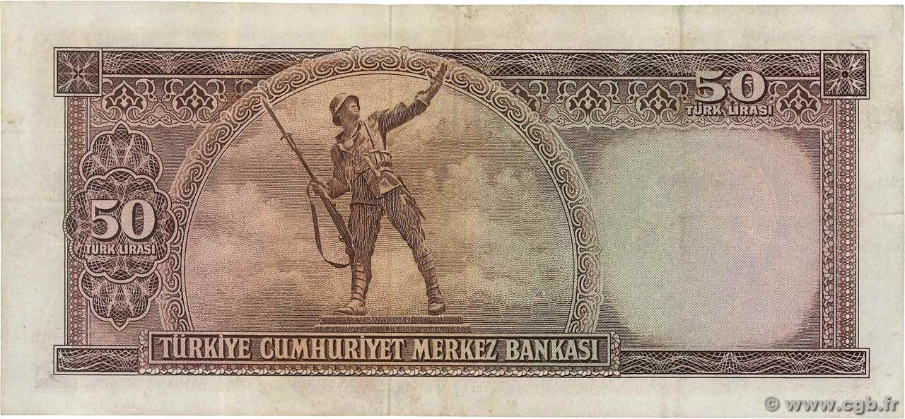 Reverse of 50 Lira (1960), Pick 166