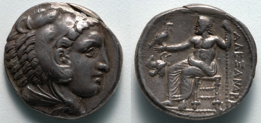 Photograph: Tetradrachm: Head of Young Herakles (obverse); Zeus (Cleveland Museum of Art 1916.981)