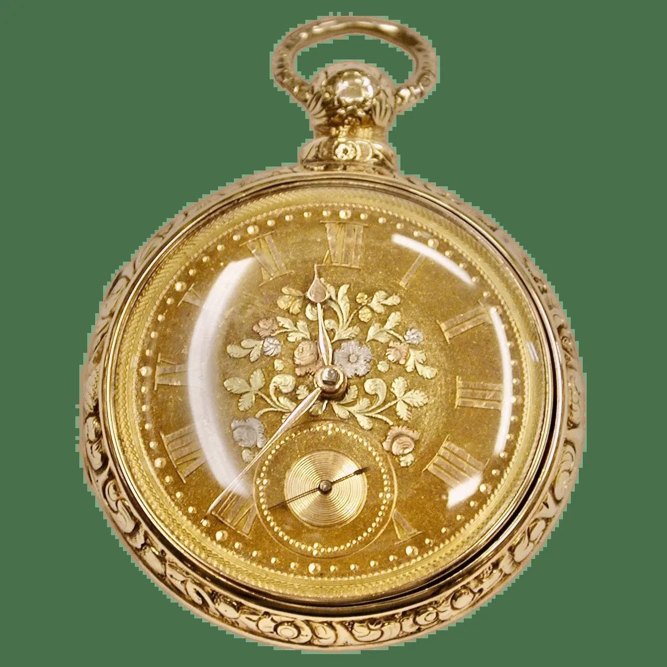 18ct Gold Pair-cased With Tri-coloured Face Chester - 1822