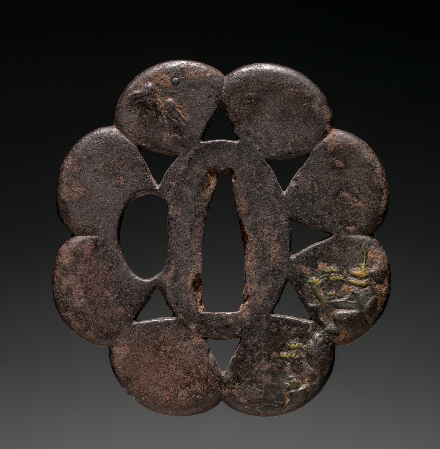 Additional museum view 2 of Sword Guard (Tsuba) with Chinese Landscape in Flower (accession 1919.256).