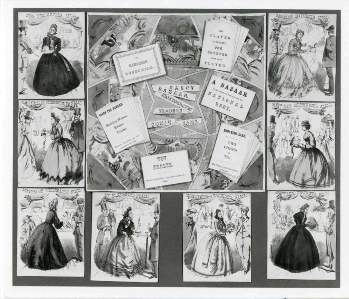 Card game — The Fancy Bazaar or Aristocratic Traders, London, ca. 1865