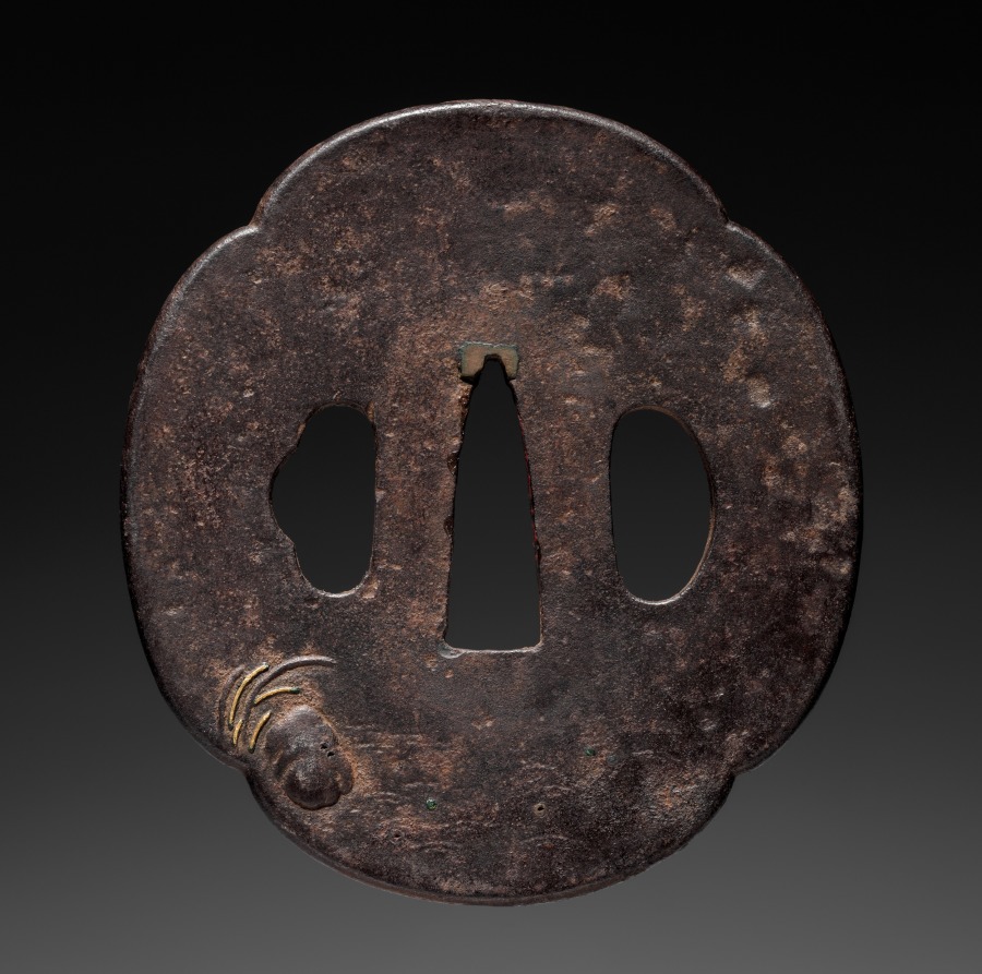 Additional museum view 2 of Sword Guard (Tsuba) with Fishing Sage (accession 1919.265).