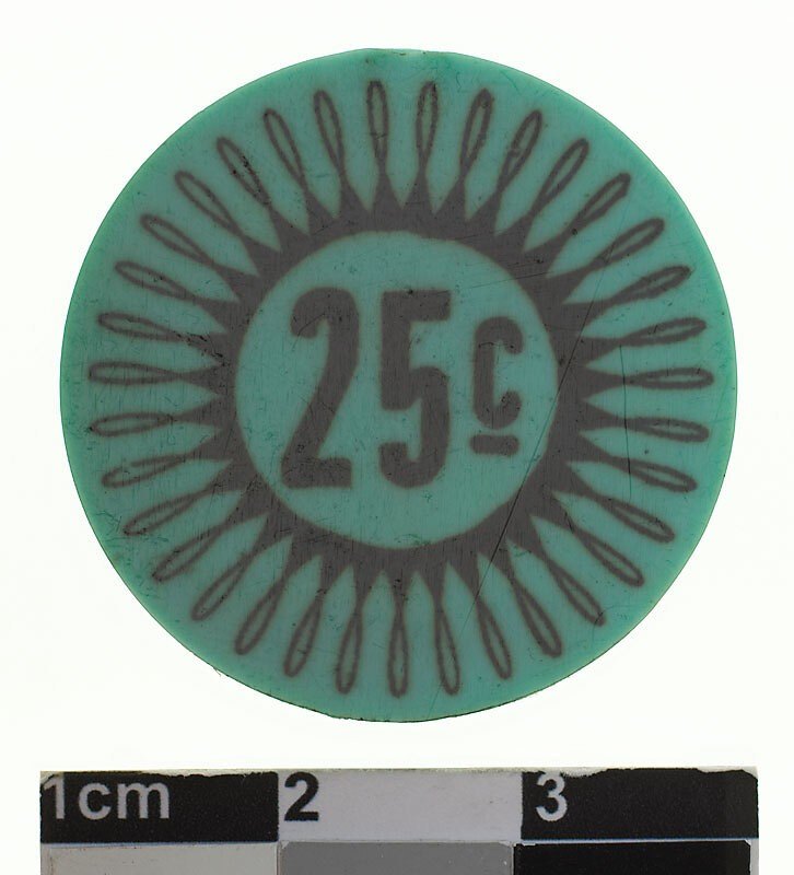 Token, Clunies Ross, Cocos (Keeling) Islands, 1968 — museum object NU 16663