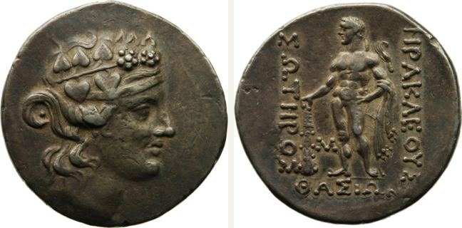 Thasos, tetradrachm — Nude Heracles standing facing (CN type 20806)