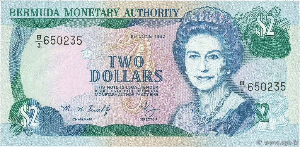 Obverse of 2 Dollars (1996–1997), Pick 40A