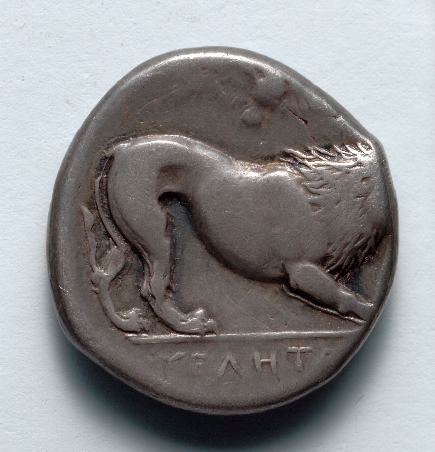 Stater: Lion, owl (reverse), c. 340–334 BC (Cleveland Museum of Art 1917.996.b)
